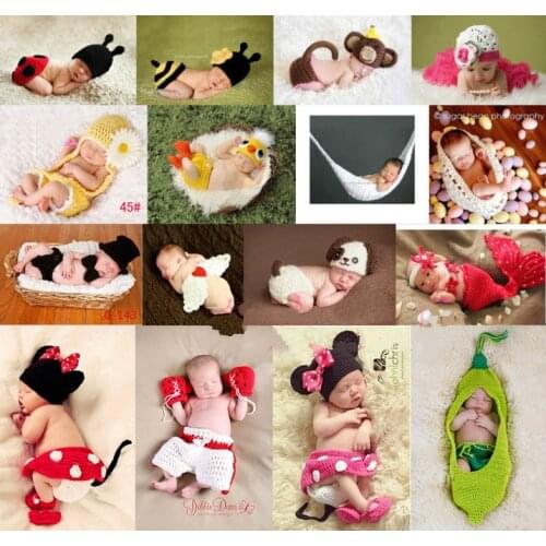 Newborn Baby Cute Crochet Knit Costume Prop Outfits Photo Photography Baby Hat Photo Props baby girls Cute Outfits