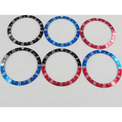 High quality 39.5mm Black Blue Red Alloy Watch Bezel Insert Fit For 41mm Mens Watch