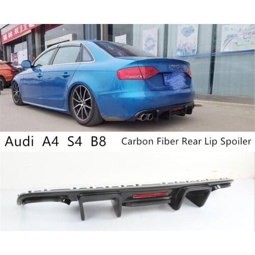 High Quality Carbon Fiber Rear Lip Spoiler Diffuser For Audi A4 B8 2009 2010 2011 2012 Car Bumper Accessories