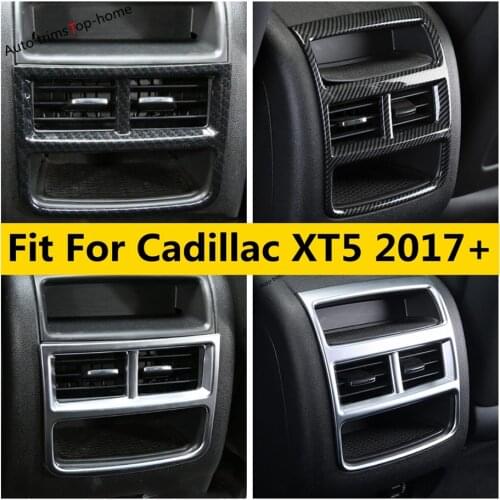 Rear Armrest Box Air AC Vent Outlet Decor Cover Trim For Cadillac XT5 2017 - 2021 ABS Carbon Fiber / Matte Interior Accessories