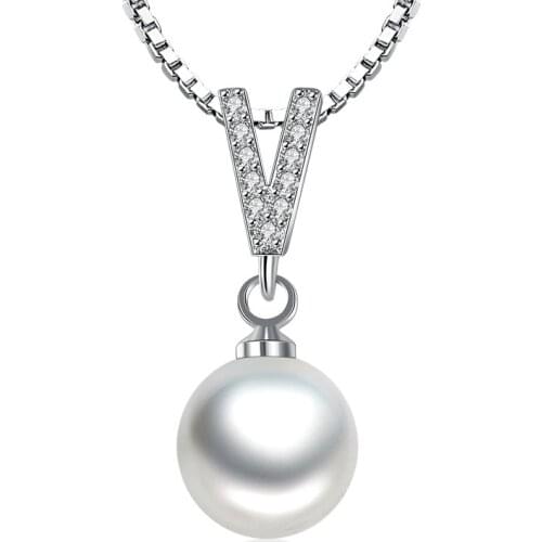 XIYANIKE Fashion Zircon V-shaped Pearls Necklace 2017 Silver Fashion Color Choker Necklace Women Jewelry Gift VNS8262