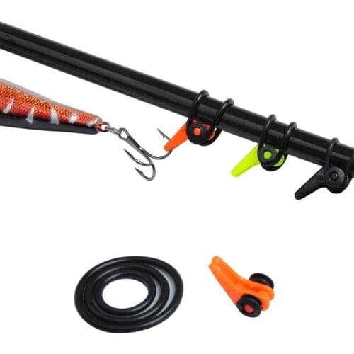 1 SET Fishing Hook Keeper Lure Bait Holder with 3 Rubber Rings for Fishing Rod Fishing Gear Portable Accessories Fixed Bait