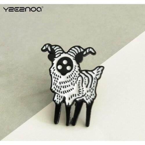 1 PC Enamel Pin Abstract Three Eyes Sheep Brooch Buckle For Bag Collar Lapel Badge Jewelry Howls Moving Castle