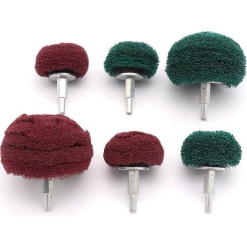 1Pcs 6mm Shank Scouring Pad Grinding Head Accessorie Nylon Fiber Polishing Wheel Grinder Brushes Tool