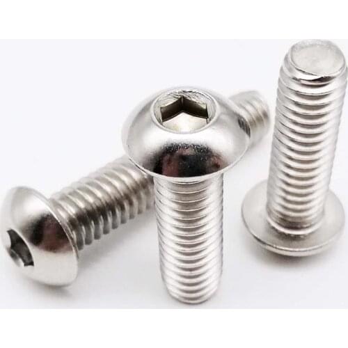 10pcs UNC 5/16-18 US Coarse Thread 304 A2-70 stainless steel Allen Hex Hexagon Socket Button Head Round Screw Bolt ISO7380