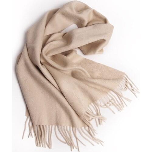 100%goat cashmere womans winter scarfs narrow long light khaki 30x160cm