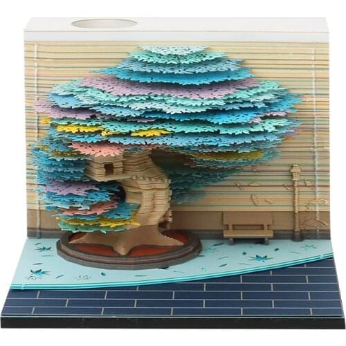 3D Notepad Vintage Scrapbooking Mini Kawaii Creative Note Pad Treehouse Diy Material Paper Office Stationery Christmas Gift