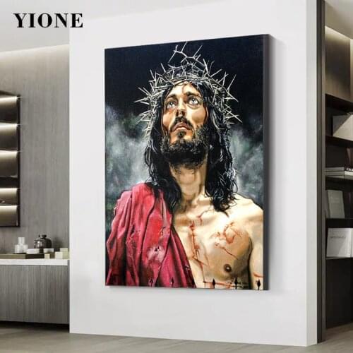 Abstract Portrait Christian Jesus Canvas Art Poster Custom Figure Oil Painting Wall Print Picture for Living Room Home Decor