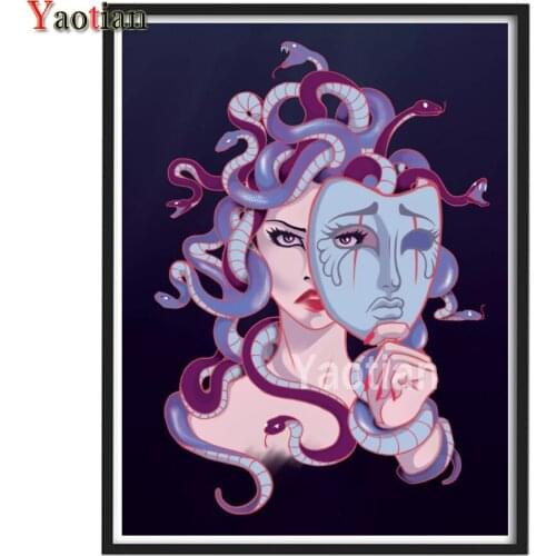DIY Diamond Embroidery Cartoon Mask Snake Beauty 5d Diamond Painting Mosaic Kits NEW Sale Picture Of Rhinestones Wall Art