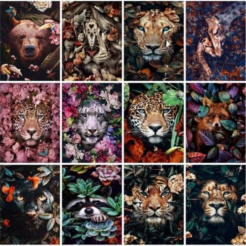 New Arrivals Square Diamond Painting Kits Animals Cross Stitch Diamond Embroidery Lion Rhnestones Art Handicraft Home Decor