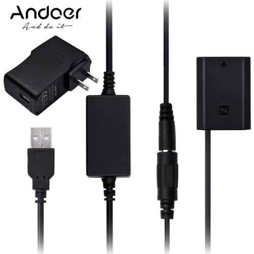 Andoer DR-FZ100 DC Coupler Dummy Battery Replace of NP-FZ100 Battery with USB DC Converter Power Cable for Sony A9 A7R3 A7M3