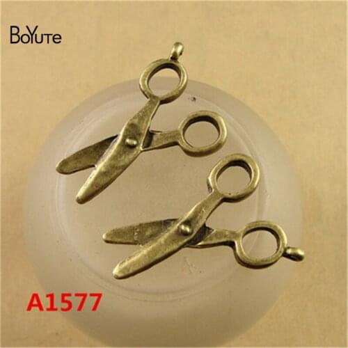 BoYuTe (50 Pieces /lot) 31*22MM Antique Bronze Zinc Alloy Scissors Charms Pendants Diy Jewelry Findings Handmade Jewelry Making