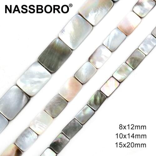 Rectangle Shape Loose Natural Black Shell Perles Beads for Jewelry Making Spacer Beads Diy Bead Wholesale Freshwater Pearl Gift