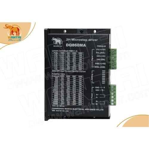 Cnc 80VDC,7.8A, 2 phase micro step Bi-PoLar Stepper motor driver DQ860MA Wantai (high quality, super price), Nema 34 in Engraver