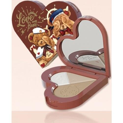 Flower Know Teddy Repair Highlight Makeup Palette Three-Dimensional Matte Three-Color Natural Decoration Brightening Thin face