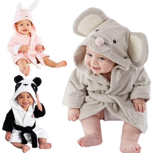 Baby Childrens Bathrobe Toddler Boy Girl Animal Hooded Bath Towel Infant Bathing Blanket Soft Comfortable Clothes Gift 0-5T