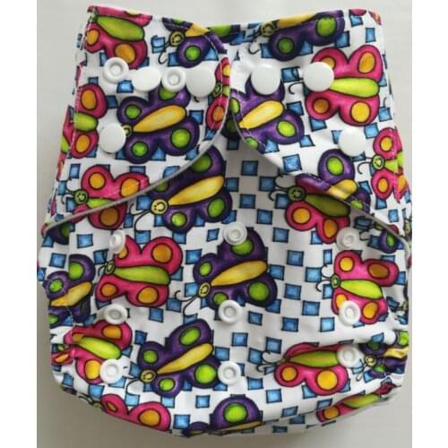 More Print choose baby Adjustable Snaps Washable Cloth Diapers Leaking Guard Urine Nappies 256 Sets 1+1 Microfiber Inserts