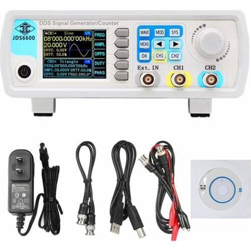 JDS6600 15MHZ Dual-Channel Digital Control Frequency Meter DDS Function Signal Generator Arbitrary Sine Waveform