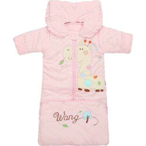 Flannel Cartoon Print Unisex Autumn Winter Baby Sleeping Bag For Newborns Kids Stroller Sack Footmuff