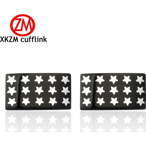 Formal black square stars Cufflink for Mens Suits Buttons Geometric Wedding Cufflink French Grooms Shirt Brand Cuff Links