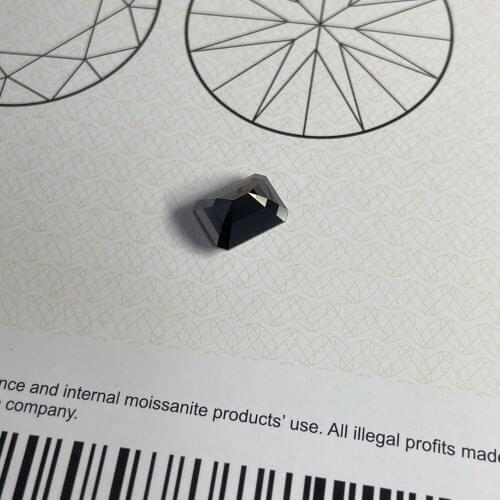 Emerald Cut Darkly Black Stone Popular Shape Moissanite D Color Lab Grown 10*12mm Loose Diamond GRA Certificate