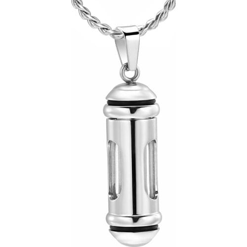 J888 Glass Hourglass Cremation Urn Necklace for Ashes Stainless Steel High Capacity Keepsake Memorial Jewelry for Pet Ashes