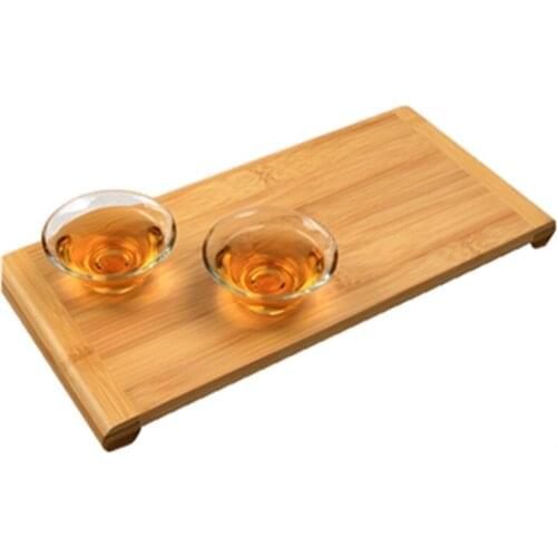 Chinese tea tray bamboo kung fu tea dish saucer Rectangular tea sets gongfu small wood tray tea service gift