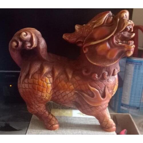 Collection of rare handmade sculpture, mahogany Kirin sculpture, many kinds of elephant shaped ornaments, free shipping