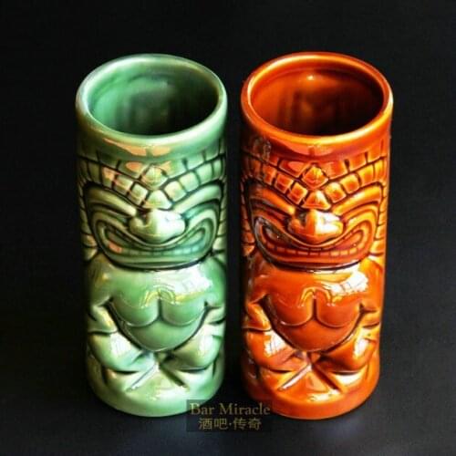 US Collection Bar Furnishing Articles New Year Decoration Tiki Mug Hawaii Home Decoration Smile People Ceramic Cocktail Cup