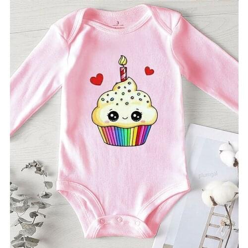 Printed Birthday Cake Winter Baby Boy Clothes Newborn Baby Romper Oneises Kids Outfots Clothing for Babies Long Sleeve