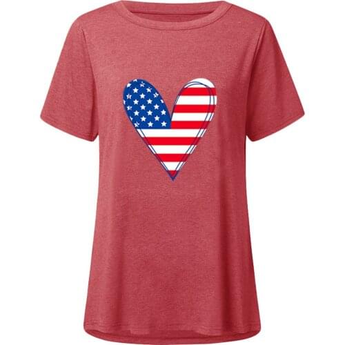 Short Sleeve Ladies Summer Blouse Ropa De Mujer 2021 Fashion Heart Printed Casual O Neck Plus Size Women Clothing Blusas