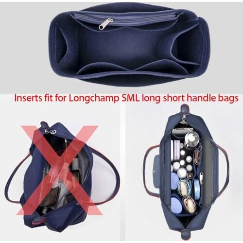 Cosmetic base shaper Bags Fits For Long Short Handle Bags Longchamp Small Large medium Insert Organizer Makeup bucket tote bags