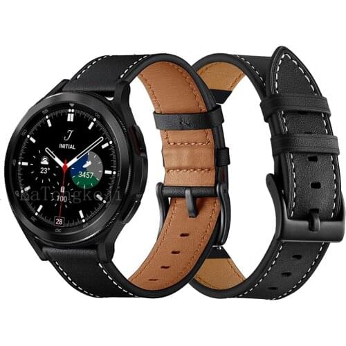 For Samsung Galaxy watch 4 44mm Classic 46mm 42mm Leather Strap Bracelet for Galaxy watch 3 41mm/Active 2 40mm 44mm Watchband