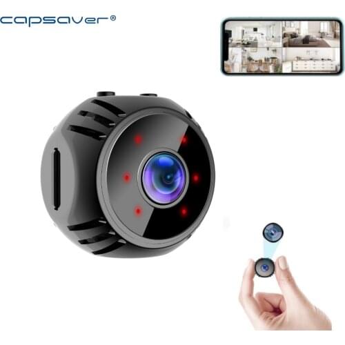 Capsaver WIFI Mini Camera HD 1080P Video Night Vision Infrared with Battery Stand Support APP TF for Home Baby Monitor Nanny Cam