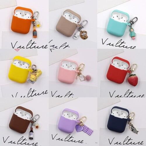 Fashion Cartoon Pendant For Apple AirPods Case Silicone Cute Protective Cover Bluetooth Wireless Earphone Case For Airpods Gifts