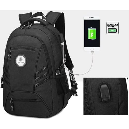 Mens Backpack USB Charging Function Backpack Laptop Backpack Teen Fashion Charging Waterproof Tote Bag Fashion Travel Bag