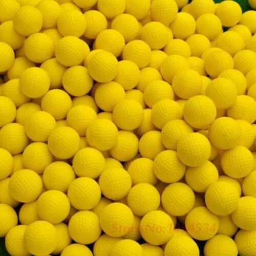 Elastic Indoor Golf Soft Game Ball Yellow Golf PU Ball Training Practice Elastic Foam Golf Sponge Rubber Balls Capsules Aids