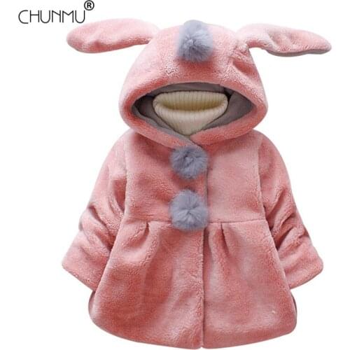 New Winter Baby Girls Warm Fur Jacket For Baby Girls Jacket Christmas Newborn Clothes Fashion Infant Hooded Outerwear Coat