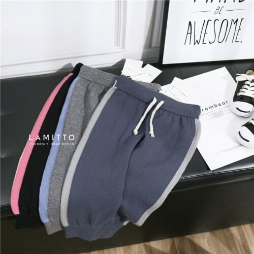 Tonytaobaby Spring New Boys' and Girls' Childrens Wear Versatile Sports Style Elastic Pure Cotton Knitting Wool Pants