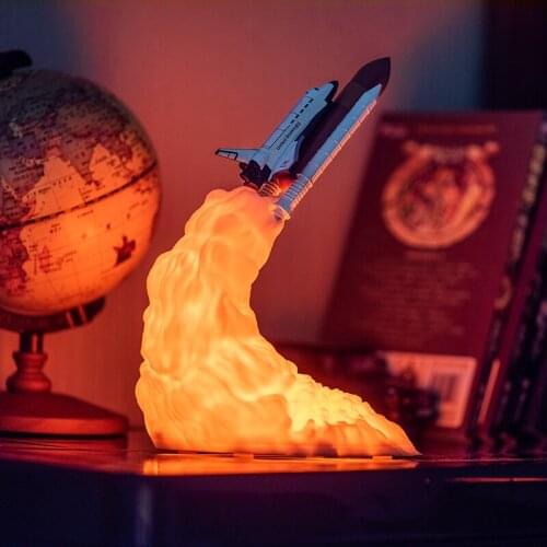 2020 New arrival Dropship 3D Print Space Shuttle Lamp NIght Light For Space Fans Moon Lamp Rocket Lamp As Room Decoration