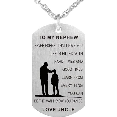 Stainless Steel Nephew Necklace Jewelry Pendant Gift from Uncle