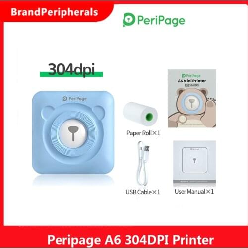 Peripage A6 304DPI Mini Photo BT Printer Pocket Photo Printer Marker For Mobile phone Android and iOS Gifts Printer Paper