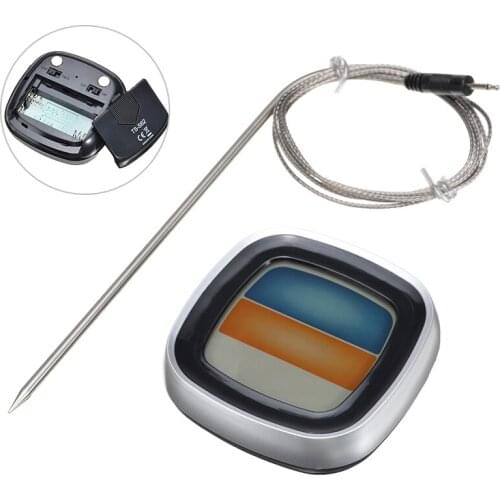 Protable ABS BBQ Thermometer With Probe Cable Touch Color Display Food Grill Oven Cooking Thermometer Kitchen Tools
