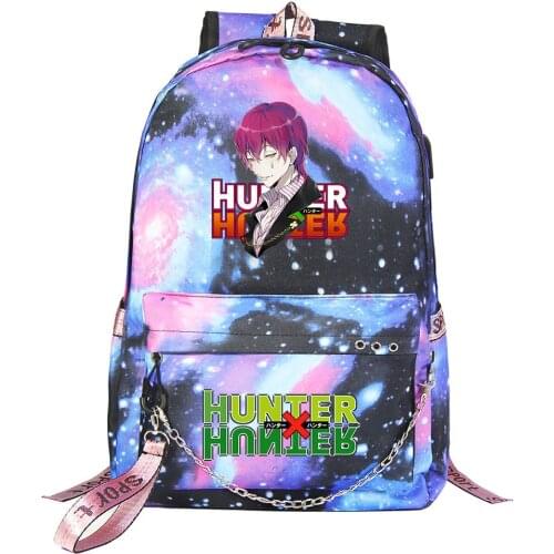 Anime Hunter X Hunter Backpack For Teenager Kids Schoolbags Women Men With USB Charging Chain Bundle Backpack Daily Travel Bags
