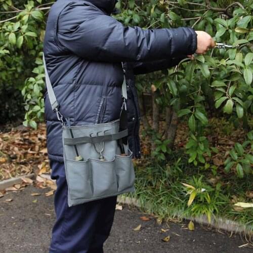 Garden Tool Bag Gardening Storage Shoulder Bag with 3 External Pockets High Capacity Interior Pocket Garden Tool Kit Holder Bag
