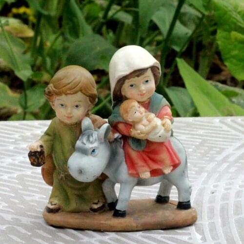 Mini Statue Nativity Jesus Set Figurines Family Ornament Figurines Miniatures Christmas Home Decor Church Catholic Gift Gift Ne