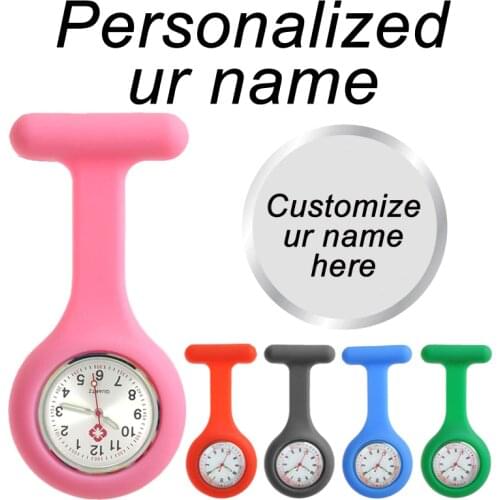 Personalized Customize Nurse FOB Watch FREE Engraved with Your Name Brooch Pin High Quality Fob Laple Silicone Nurse Watch