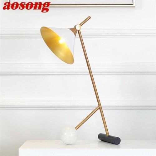 AOSONG Modern Table Lamp Design E27 Reading White Desk Light Home Bedside LED Eye Protection For Children Bedroom Study Office