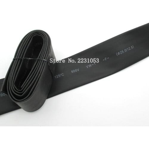 1 Meter 25mm Heat Shrink Heatshrink Heat Shrinkable Tubing Tube Sleeving Wrap Wire Black Color