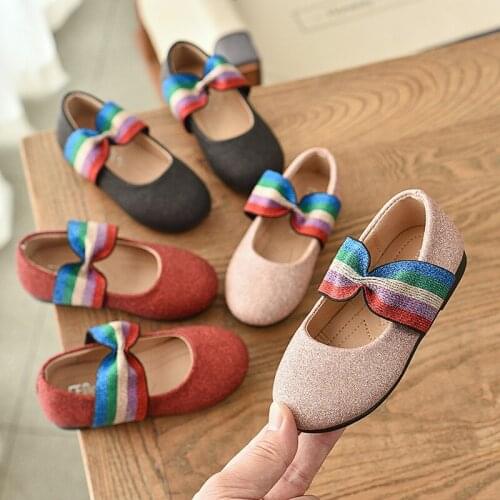 Girls' princess shoes spring and autumn childrens crystal childrens single soft-soled shoes girls performance flat shoes